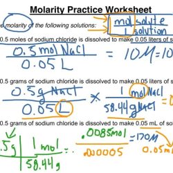 Molarity problems worksheet answer key