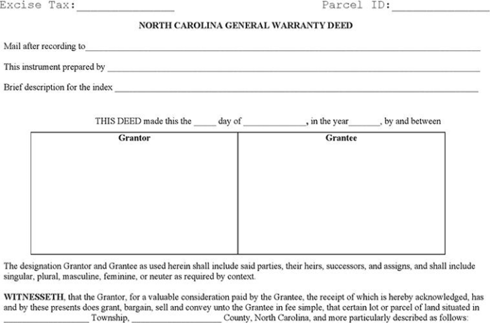 North carolina general warranty deed