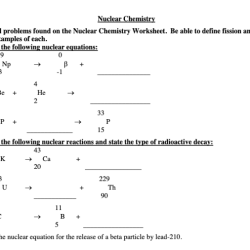 Nuclear chemistry review worksheet answer key